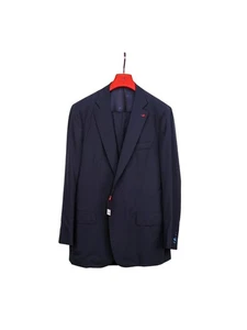 $6500 ISAIA NAPOLI "Comfort" Blue Navy Hand-Sewn Suit Wool  46 US / 56 EU  7R - Picture 1 of 16