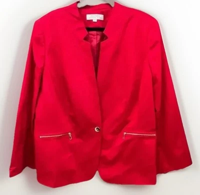 Новый с Ярлыками TAHARI ASL Arthur S. Levine женщин размер 22 W красный блейзер костюм куртка карманы - Изображение 1 из 4