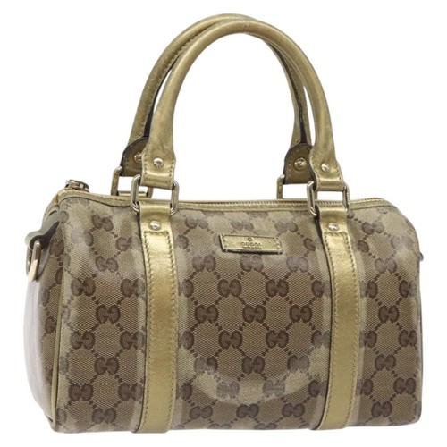 GUCCI GG Borsa a mano cristallo rivestita tela beige oro 193604 originale mr1331
