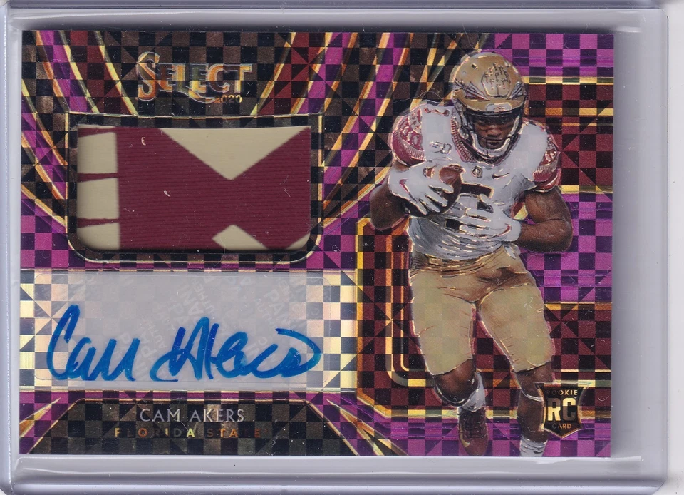 Cam Akers 2020 Panini Select Draft Picks Purple Power Prizm Rpa Rc Auto (20/30) - Image 1 of 2