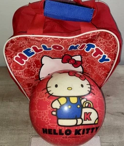 Hello Kitty 2010 Sanrio rote Bowlingkugel & Tasche 7 Pfund Braunschweig VIZ A BALL selten! - Bild 1 von 12