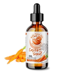 Organic Pure Carrot Seed Oil - 2oz | Premium Cold-Pressed Oil for Radiant Skin & - Picture 1 of 8