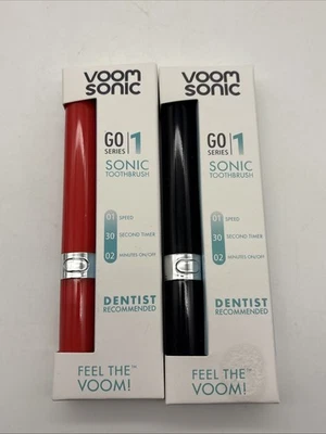 2- Cepillo de dientes eléctrico de viaje Voom Sonic Go serie 1 batería rojo negro Foto 1 de 4