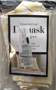 CHARTER CLUB DAMASK DESIGNS EURO SHAM 300TC WATER LEAF YELLOW NIOP MSRP $70 - Picture 1 of 2