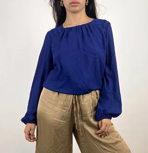 ISABEL MARANT Blue Lagenlook Long Sleeve Tunic Blouse Shirt Size M - Picture 1 of 11
