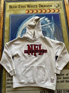 Vintage 90s Nutmeg Mills NFL New England Patriots Hoodie Gr. L grau Pullover Vintage - Bild 1 von 7