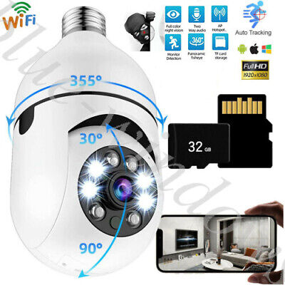 Smart Home Wireless Security 360° 1080P IP E27 Light Bulb Camera Wi-Fi IR Night • 19.95$