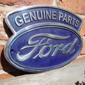 FORD GENUINE PARTS CAST SIGN ALUMINIUM ADVERT ADVERTISING ESCORT MUSTANG VAC060 - Picture 1 of 4