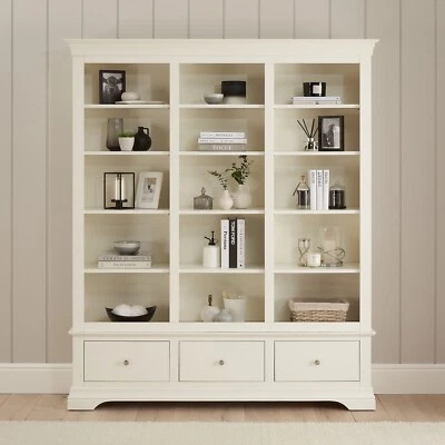Wilmslow White Painted Extra Large Grand Library Bookcase - Living Room - WLM36 - Image 1 of 4