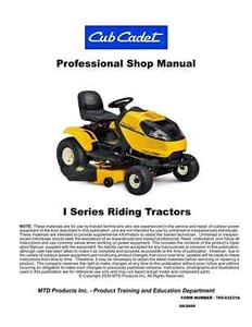2009 Cub Cadet I Series Lawn Tractor Service Manual 168 pages - Picture 1 of 1