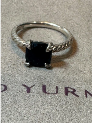 Anillo Chatelaine Plata 925 DAVID YURMAN 8MM con Ónix Negro y Diamantes Foto 1 de 4