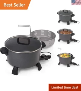 Multifornello 10 quarti grande capacità con finitura antiaderente e cestello vapore - Foto 1 di 9