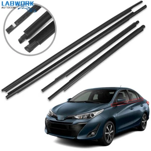 4PC Weatherstrip Window Moulding Trim Seal Belt For 2007-2016 Toyota Yaris Sedan - Picture 1 of 9