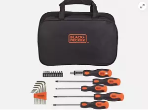 Black & Decker screwdriver set with storage bag - Picture 1 of 2