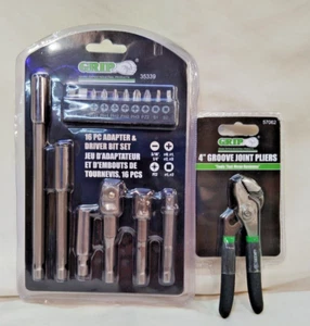 Grip On Tools Adapter und Bit Set 16 Stück & 4 Zoll Nutzange Konvolut - Bild 1 von 4