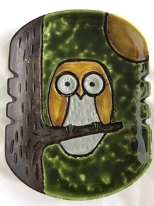 Great Vintage Alvino Bagni Raymor Mid Century Ceramic Owl Tree Bitossi Ashtray - Picture 1 of 12
