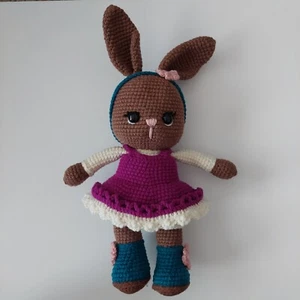 Amigurumi Doll Handmade Crochet Knitted Stuffed Animal Decoration Easter Bunny - Picture 1 of 9