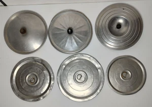 Lot Of 6 VINTAGE Aluminum Pot Lids (2)Pure Aluminum 7" 8" (4) Unmarked - Picture 1 of 8