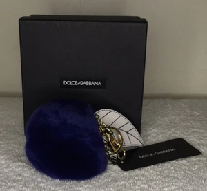 Dolce&Gabbana Blue Fur 'Blueberry' Motif Bag Charm with Goldtone Hardware (6.3") - Picture 1 of 7