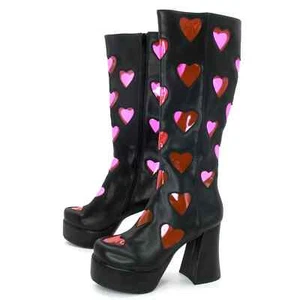 RETRO KIND OF LOVE Taglia: 11 Stivali Go-Go Rosa Chiaro con Cuore (Spedizione Veloce) - Foto 1 di 2