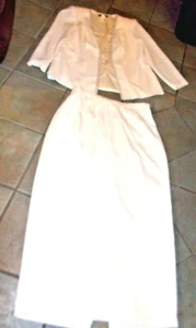 LADIES OFF WHITE SPECIAL OCCASION 2 PC LONG DRESS BY ALEX EVENINGS 18W - Picture 1 of 4