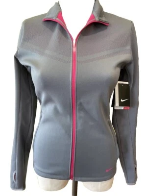 NUEVO CON ETIQUETAS Golf Nike Damas Therma-FIT Cremallera Completa Chaqueta Gris Rosa Cálido Invierno Pequeña Z49 Foto 1 de 4