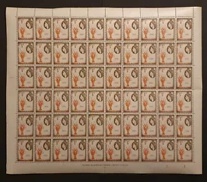 TRISTAN DA CUNHA STAMPS 1954 SG14 QEII ½d CRAWFISH RARE FULL SHEET OF 60 MNH - Picture 1 of 2