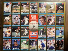 1992 Coca-Cola Uncut Sheet of 26 NOLAN RYAN Career Series Baseball Cards Donruss