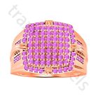 1.51 ctw Amethyst 14k Rose Gold Over Men's 17mm Square Tier Band Ring