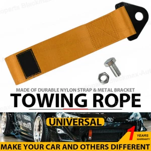 Orange Universal Tow Strap Towing Rope High Strength Nylon for JDM Racing Car - Picture 1 of 8
