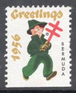 Bermuda 1956 Christmas seal issued  for TB and shows Child Walking - Picture 1 of 1