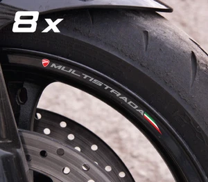 8 x Ducati Multistrada 1200 calcomanías de rueda pegatinas llanta rayas nuevo italiano - Imagen 1 de 2