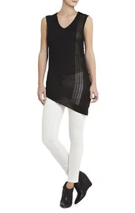 NEW BCBG MAX AZRIA BLACK TANA POINTELLE TOP WKB1R434/B338A SIZE M - Picture 1 of 2