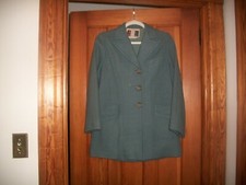 VTG 1950s "C-1 SCOTTISH TWEED WOOL COAT FOR BEST & CO" 5TH AVE NY~GREEN/TOPPER