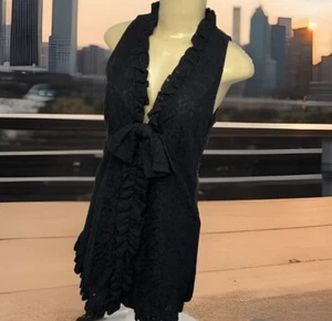Marc Jacobs Lace Dress V-Neck A-line Sleeveless Ruffle Bow Detail Women Sz 2 - Picture 1 of 11