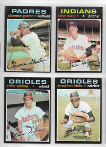 1971 Topps (4) different cards, 1 price. NR-MINT **free shipping**  (list below)