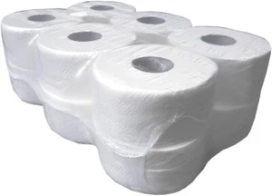 12 x Toilettenpapier Großrolle Klopapier Toilettenpapi für Halter weiß Premium - Bild 1 von 3