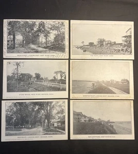 1907 Postcards (6) Madison Connecticut Boston & Main Street East & Neck River - Picture 1 of 8