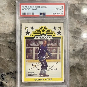 1977 O-PEE-CHEE WHA #1 Gordie Howe HOF PSA 6 New England Whalers - Picture 1 of 2