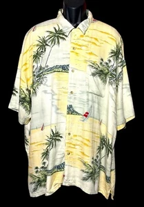 After Dark by Falcon Bay Herren 2XL Kurzarm Button Down Hemd Tropical Beach - Bild 1 von 9