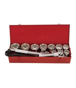 Genius Tools GS-816M 16pc 1" Dr 6/12pt Metric Hand Socket Set 36-80mm Free Post - Picture 1 of 1