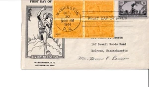 1944 FDC Scott 922 & E18 Mcintyre cachet, Special Delivery DC 17c, Manual cancel - Picture 1 of 1