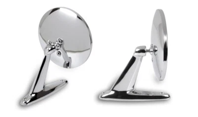 2 espejos retrovisores laterales espejo vintage Youngtimer cromo oldschool universal - Imagen 1 de 4