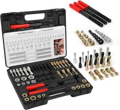 49PCS Thread Chaser Cleaner Rethreading Master Kit UNC UNF Metric Restorer UK - Image 1 of 4