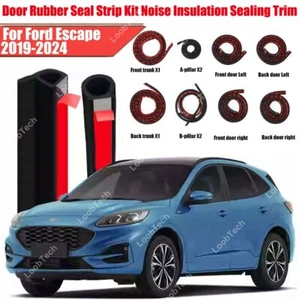 For Ford Escape 2019-24 Door Rubber Seal Strip Kit Noise Insulation Sealing Trim - Picture 1 of 14