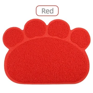 Colocación de alimentación PAW roja mascota perro cachorro gato almohadilla de alimentación PVC plato comida Reino Unido - Imagen 1 de 7