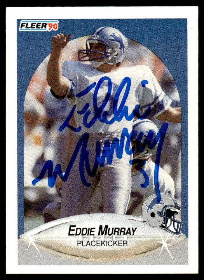 Eddie Murray Signed DETROIT LIONS Card   1990 Fleer - Image 1 of 1