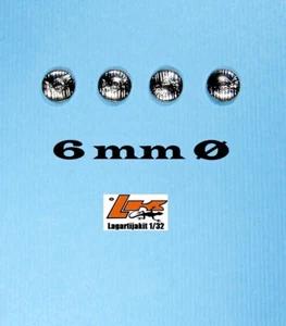 FARO 6 MM 4 UNIDADES LENTE GRABADA CERCO CROMADO - KIT RESINA FERRARI PORSCHE - Photo 1/1