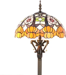 Tiffany Floor Lamp Stained Glass Standing Reading Lamp 16X16X66 Inches Antique P - Picture 1 of 8