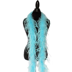 Bufanda boa pluma avestruz azul aguamarina 1 capa graduación disfraces de Halloween decoración de baile - Imagen 1 de 1